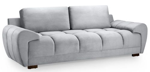 Azzuro Sofa - Grey Velvet Fabric - 3 Seater
