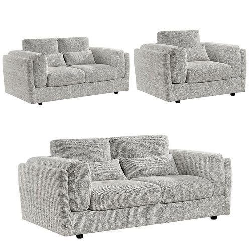 Bari Sofa Set - Grey Fabric - 3+2+1 Seater