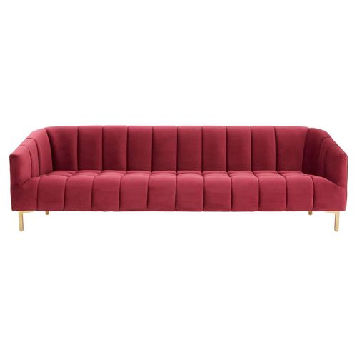 Bella Sofa - 3 Seater - Wine Velvet Fabric
