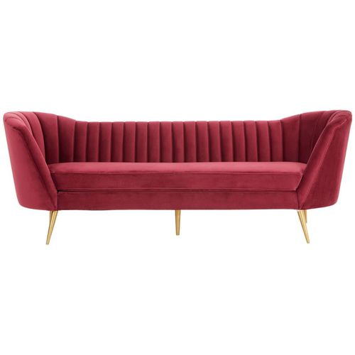 Binky Sofa - 3 Seater - Wine Velvet Fabric