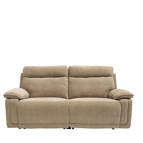 Cadenza Camel Fabric 3 Seater Electric Recliner Sofa