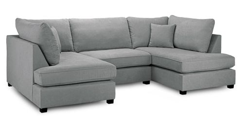 Carnaby U Shape Corner Sofa - Classic Grey Fabric