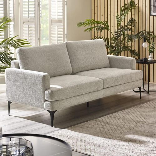 Carrera Oyster Cream Fabric Sofa - 3 Seater