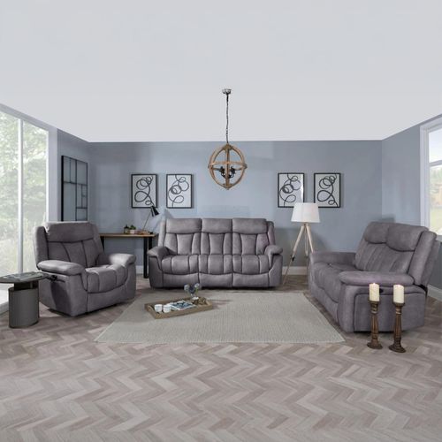Dylan Grey Fabric Electric Recliner Sofa Set