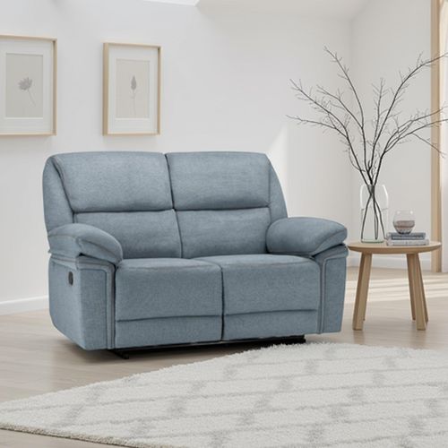 Elio Manual Recliner Sofa - Grey Fabric - 2 Seater