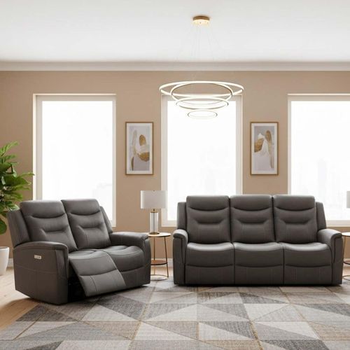 Harrogate Recliner Sofa Suite - 3+2 - Grey Fabric