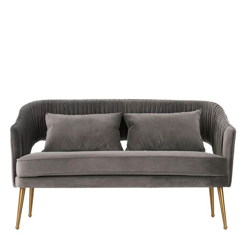 Hendricks Sofa - 2 Seater - Grey Velvet Fabric