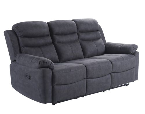 Hooven Charcoal Fabric 3 Seater Recliner