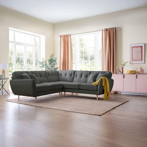 Kendal Charcoal Fabric 2 Corner 2 Sofa