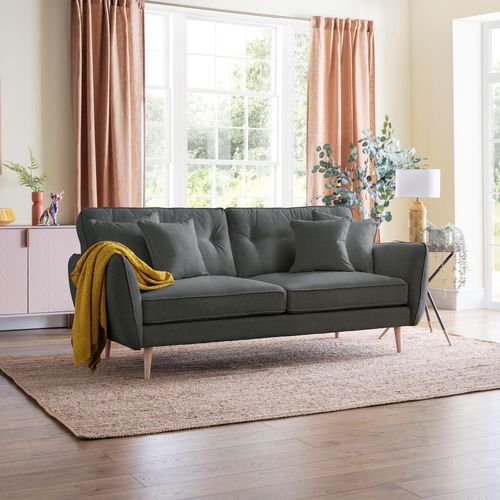 Kendal Charcoal Fabric 3 Seater Sofa