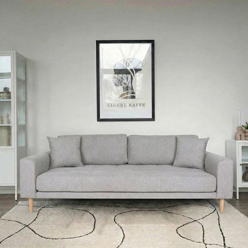 Lido Sofa - 3 Seater - Light Grey - Fabric