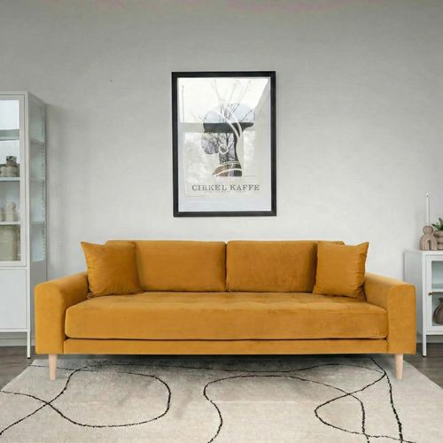 Lido Sofa - 3 Seater - Mustard - Fabric