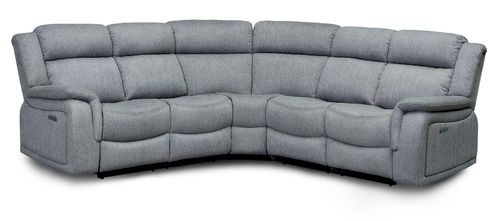Linden Recliner Corner Sofa Set - Grey Fabric - Large - 2 Corner 2