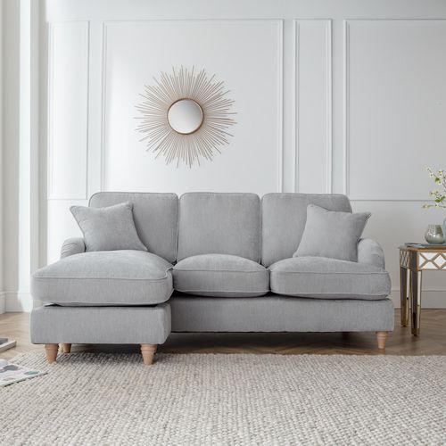 Manhattan Ice Fabric Chaise Corner Sofa - LHF