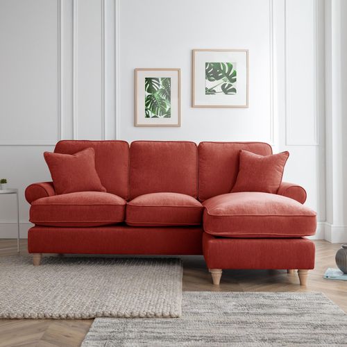 Marigot Apricot Fabric Chaise Corner Sofa - RHF