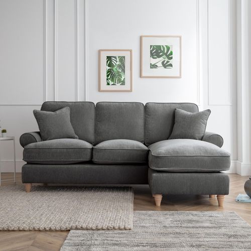 Marigot Charcoal Fabric Chaise Corner Sofa - RHF