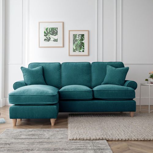 Marigot Emerald Fabric Chaise Corner Sofa - LHF