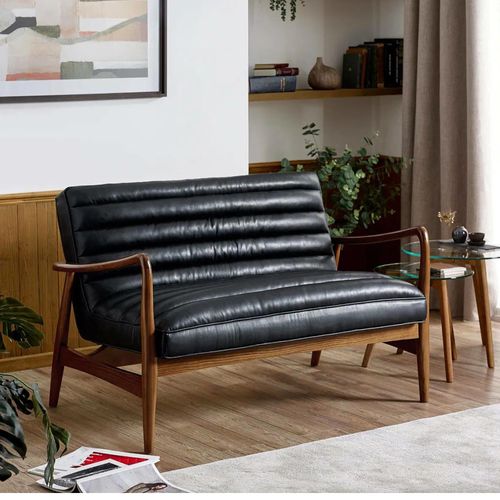 Marshall Sofa - 2 Seater - Black Faux Leather