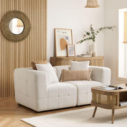 Milo 2 Seater Sofa - White Boucle Fabric