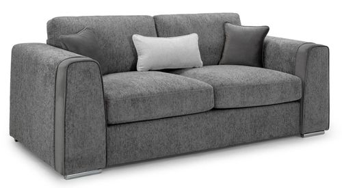 Naples Sofa - Grey Fabric - 3 Seater