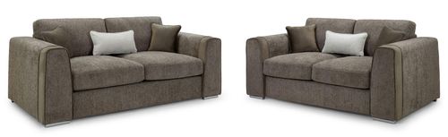 Naples Sofa Set - Mocha Fabric - 3+2 Seater