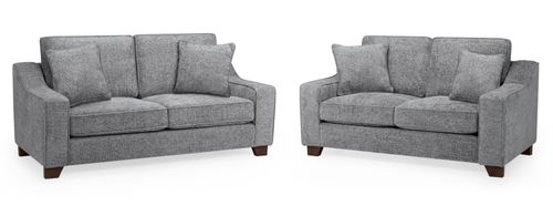 Nebraska Sofa Set - Slate Grey Fabric - 3+2 Seater