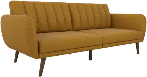 Nowata Brittany Mustard Linen Futon Sofa Bed - 2115929NUK
