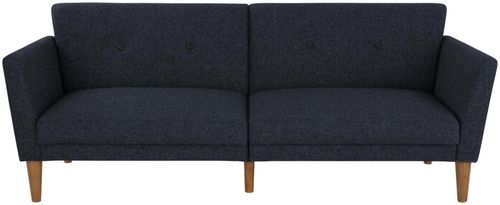 Nowata Regal Blue Linen Futon Sofa Bed - 2180629NUK