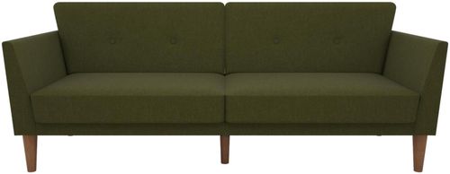 Nowata Regal Green Linen Futon Sofa Bed - 2180929NUK