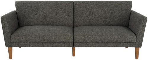 Nowata Regal Grey Linen Futon Sofa Bed - 2180429NUK