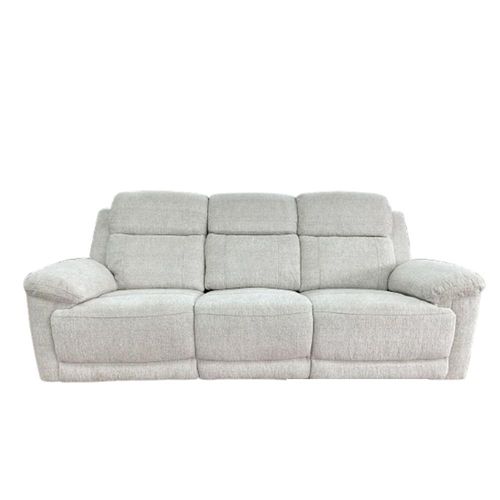 Owen Electric Recliner Sofa - Cream Fabric - 3 Seater
