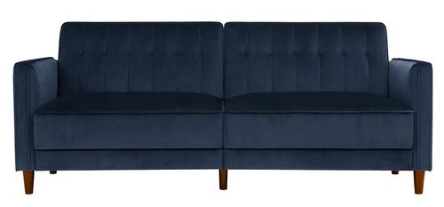 Pinto Tufted Transitional Futon Velvet Fabric 2 Seater Sofa Bed - 2164659UK