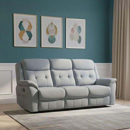 Shelby Grey Fabric 3 Seater Recliner Sofa
