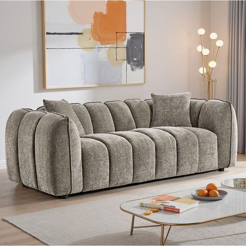 Venice Sofa - Mocha Fabric - 3 Seater