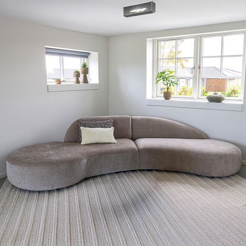 Venice 4 Seater Curved Sofa - Natural Fabric