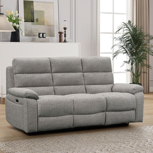 Westbury Power Recliner Sofa - Grey Fabric - 3 Seater