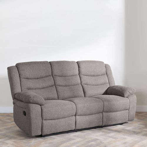 Windsor Brown Fabric 3 Seater Recliner Sofa