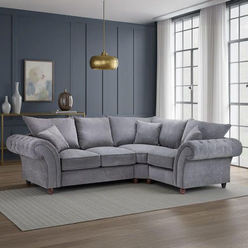 Windsor Corner Sofa - Grey Fabric - Fullback - RHF