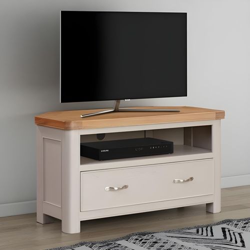 Clarion Oak and Grey 1 Drawer Corner TV Unit