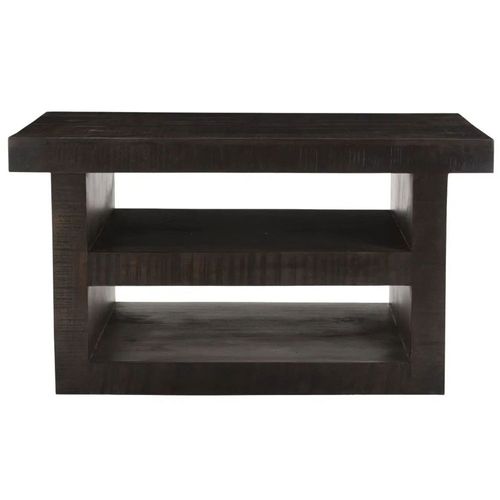 Clearance - Dakota Mango Wood TV Unit, Indian Dark Walnut Rustic Finish, Medium Cabinet 110cm, Stand Upto 43in Plasma TV - H 60cm - Brand New Item