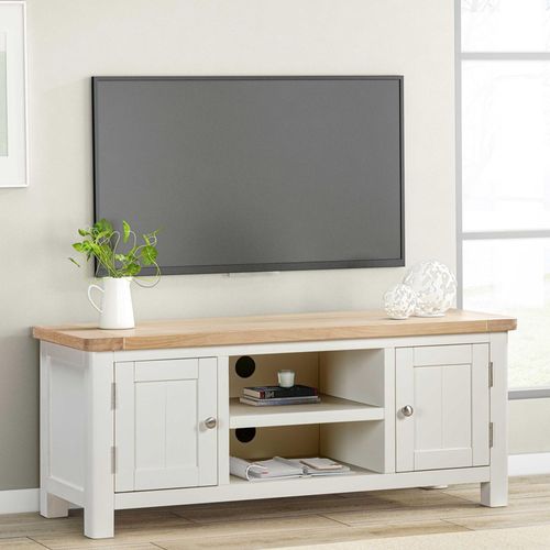 Hayley Oak and White 2 Door TV Unit