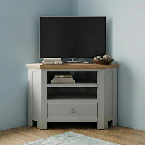 Lundy Corner TV Unit - 90cm - Grey Painted