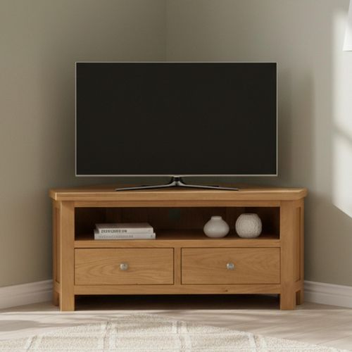 Appleby Oak 105cm Corner TV Unit - Oak