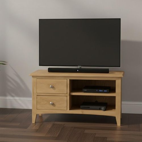 Kilkenny Small TV Unit - 2 Drawer - Oak