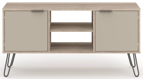 Augusta Driftwood TV Unit with Hairpin Legs