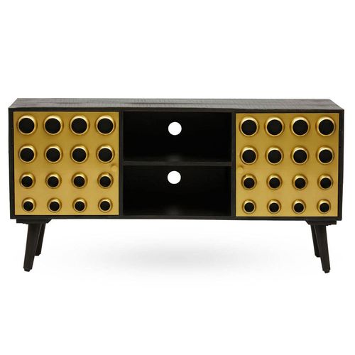 Arti TV Unit - 2 Door - Black - Mango Wood