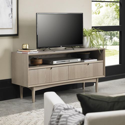 Dansk Scandi Oak TV Unit - 2 Drawer