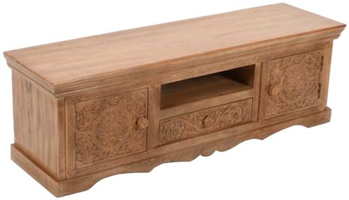 Carved Mango Wood 140cm TV Unit