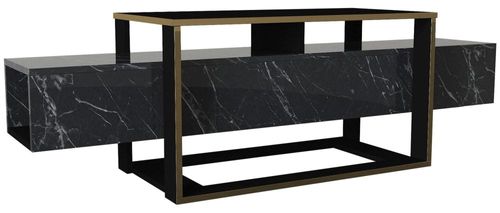 Clearance - Weldona Black Marble Effect TV Unit