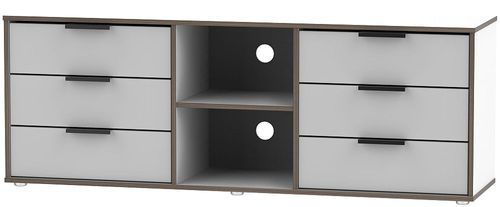Hong Kong Grey and White 150cm TV Unit with Glides Legs